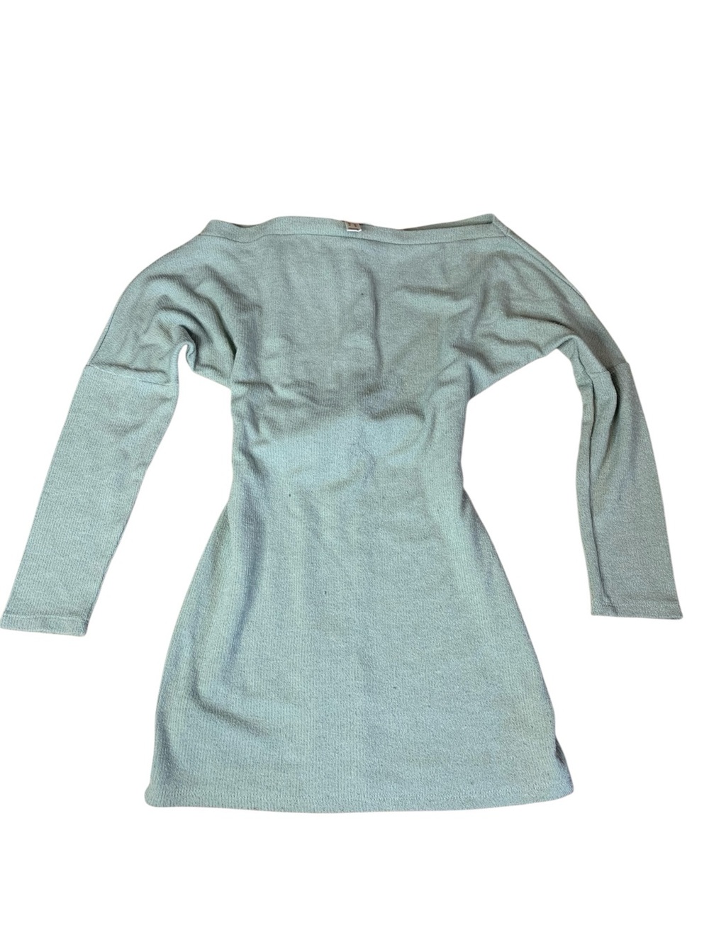 ReVamped Sage Green Off-The-Shoulder Tie-Waist Long Sleeve Top M